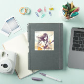 Mädchen mit Rockmusik Aufkleber (iPad Hülle)