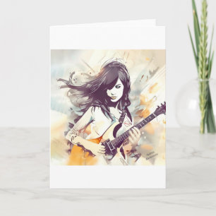 Mädchen mit Rockmusik Einladung