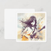 Mädchen mit Rockmusik Einladung (Vorne/Hinten)