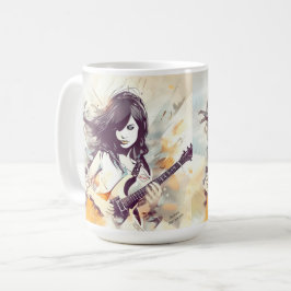 Mädchen mit Rockmusik Kaffeetasse