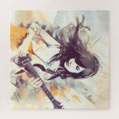 Mädchen mit Rockmusik Puzzle (Horizontal)