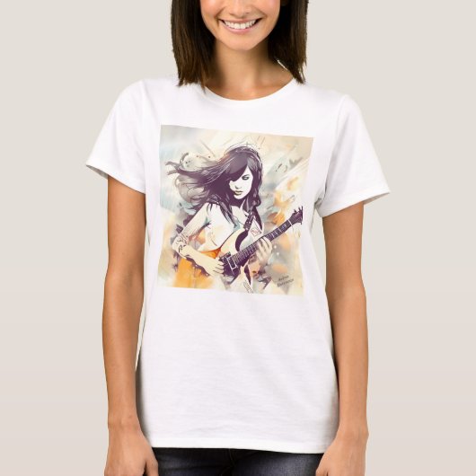 Mädchen mit Rockmusik T-Shirt (Vorderseite)