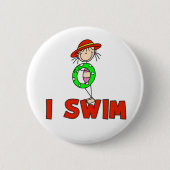 Mädchen mit Rohr schwimme ich Knopf Button (Vorderseite)
