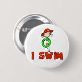 Mädchen mit Rohr schwimme ich Knopf Button (Vorne & Hinten)