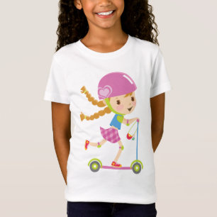 Mädchen mit Roller T-Shirt