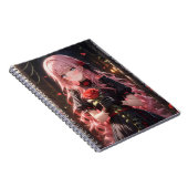 Mädchen mit rosa Haaren, die eine Rose in der Hand Notizblock (Rechte Seite)