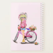 Mädchen mit rosa Radplaner Planer (Rückseite)