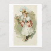 Mädchen mit rosa Rosen (ca. 1885) Postkarte (Vorderseite)