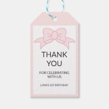 Mädchen mit rosa Schleife 1. Geburtstag Kinder