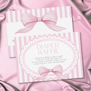 Mädchen mit rosa Schleife Coquette gestreifte Baby Begleitkarte