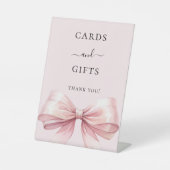 Mädchen mit rosa Schleife Karten Geschenke Schild (Vorderseite)