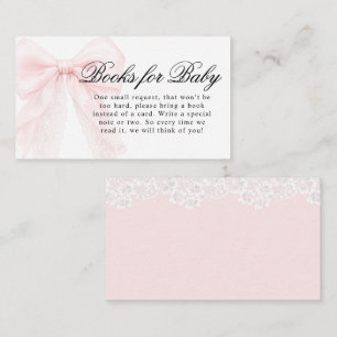 Mädchen mit rosa Schleife moderne Babyparty Begleitkarte