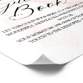 Mädchen mit rosa Schleife modernes Babyshower-Gäst Poster (Ecke)