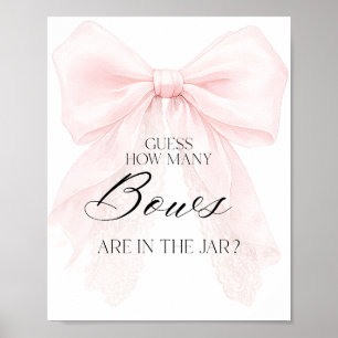 Mädchen mit rosa Schleife modernes Babyshower-Rate Poster