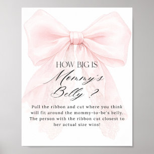 Mädchen mit rosa Schleife modernes Babyshower-Spie Poster