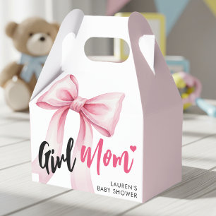 Mädchen mit rosa Schleife Mutter Band Süße Babypar Geschenkschachtel