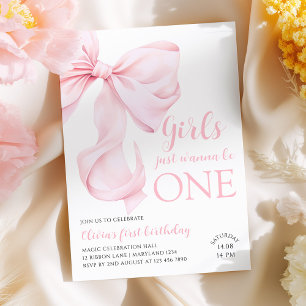 Mädchen mit rosa Schleife wollen einfach nur EINS Einladung