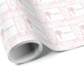 Mädchen mit rosa Spitze Taufe Geschenkpapier (Rolleneckpunkt)