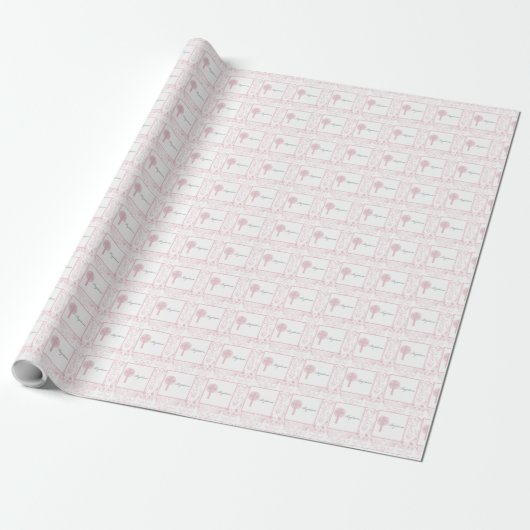 Mädchen mit rosa Spitze Taufe Geschenkpapier (Ungerollt)