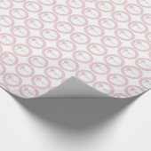 Mädchen mit rosa Spitze Taufe Geschenkpapier (Ecke)