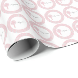 Mädchen mit rosa Spitze Taufe Geschenkpapier