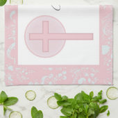 Mädchen mit rosa Spitze Taufe Handtuch (Gefaltet)