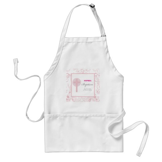 Mädchen mit rosa Spitze Taufe Schürze (Vorne)