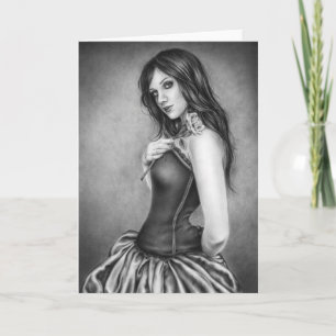 Mädchen mit Rose Grußkarte Karte