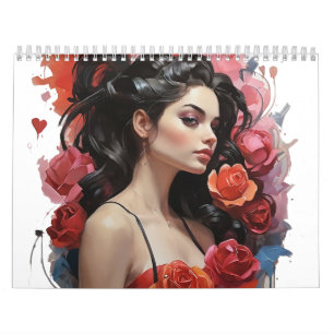 Mädchen mit Rose Kalender