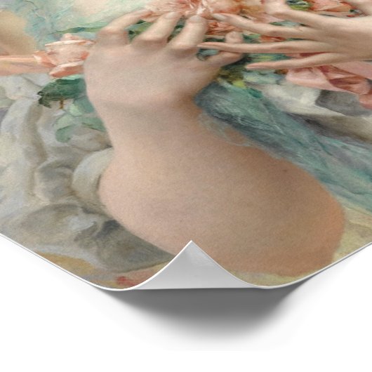 Mädchen mit Rose-Plakat Poster (Ecke)