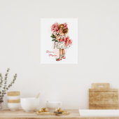 Mädchen mit Rose Poster (Küche)