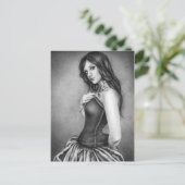 Mädchen mit Rose Postkarte (Stehend Vorderseite)