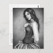 Mädchen mit Rose Postkarte (Vorne/Hinten)