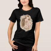 Mädchen mit Rosen Tri-Blend Shirt (Vorderseite)