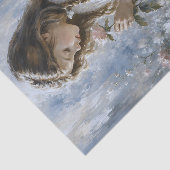 Mädchen mit Rosengarten-Decoupage Seidenpapier (Ausschnitt)
