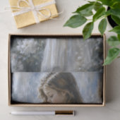 Mädchen mit Rosengarten-Decoupage Seidenpapier (Geschenk)