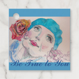 Mädchen mit Rote Rose Beret treu sein zu Ihnen Geschenkanhänger