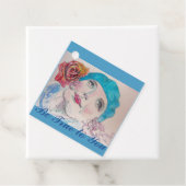 Mädchen mit Rote Rose Beret treu sein zu Ihnen Geschenkanhänger (Beispiel)