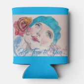 Mädchen mit Rote Rose Beret wahr sein, um Sie Cool Dosenkühler (Rückseite)