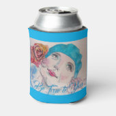 Mädchen mit Rote Rose Beret wahr sein, um Sie Cool Dosenkühler (Kanne Rückseite)