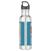 Mädchen mit Rote Rose Beret Wasserfarbe wahr sein Edelstahlflasche (Rückseite)