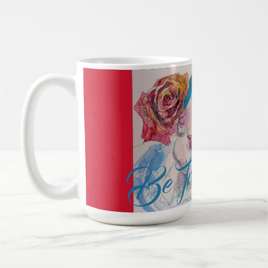 Mädchen mit Rote Rose Beret Wasserfarbe wahr sein Kaffeetasse (Links)