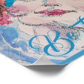 Mädchen mit Rote Rose Beret Watercolor Poster (Ecke)