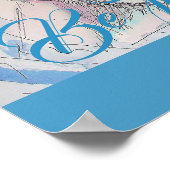 Mädchen mit Rote Rose Beret Watercolor Poster (Ecke)