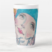 Mädchen mit Rote Rose ist wahr zu dir Latte Tasse (Vorderseite)