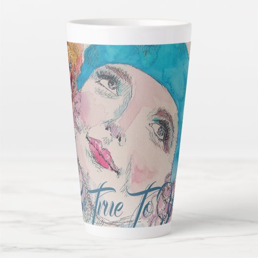 Mädchen mit Rote Rose ist wahr zu dir Latte Tasse (Vorderseite)