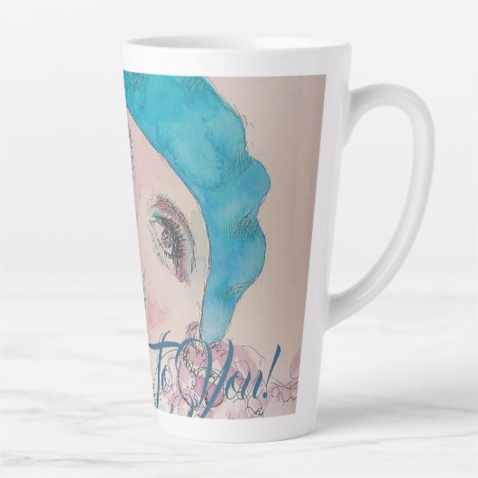 Mädchen mit Rote Rose ist wahr zu dir Latte Tasse (Rechts)