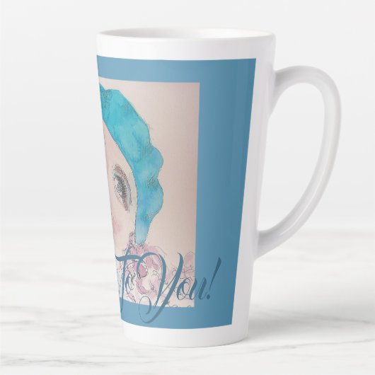 Mädchen mit Rote Rose ist wahr zu dir Latte Tasse (Rechts)