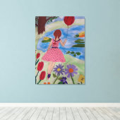 Mädchen mit rotem Ballon Leinwanddruck (Insitu (Holzboden))