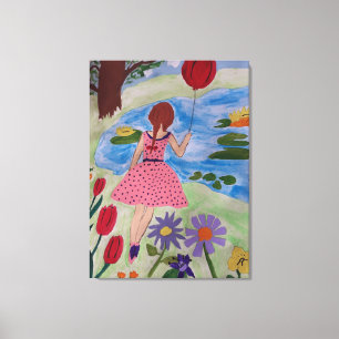 Mädchen mit rotem Ballon Leinwanddruck
